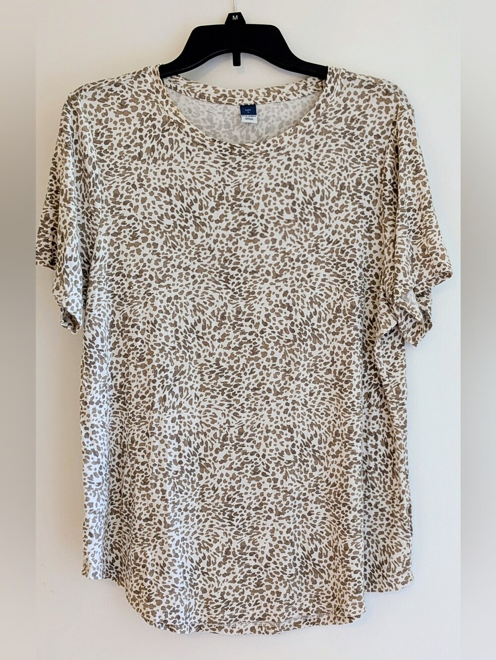 Old Navy Luxe Cream & Tan All-over Leopard Print Top